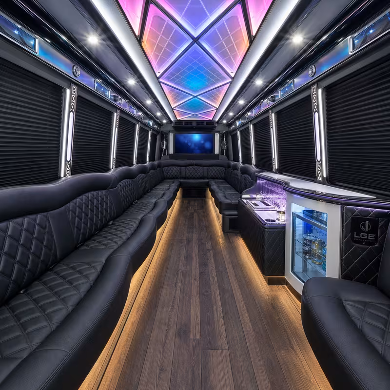 15 Passenger Party Bus Interior