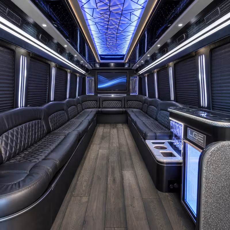 20 Passenger Party Bus Interior