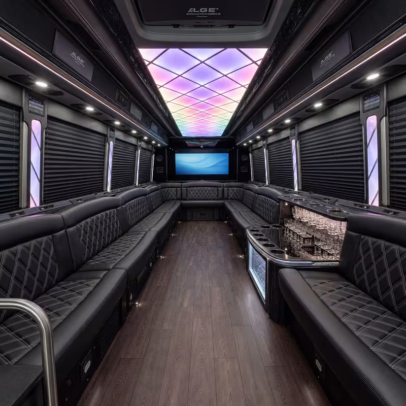 20 Passenger Party Bus Interior