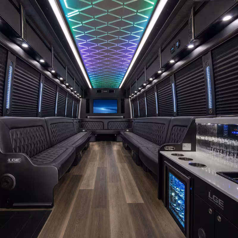 25 Passenger Party Bus Interior