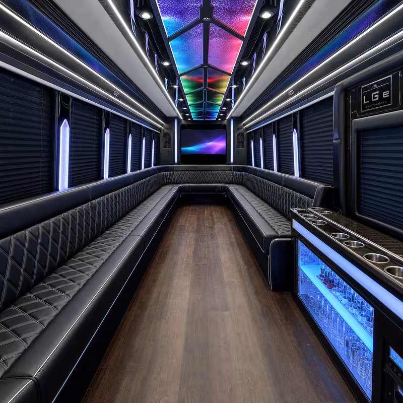 30 Passenger Party Bus Interior