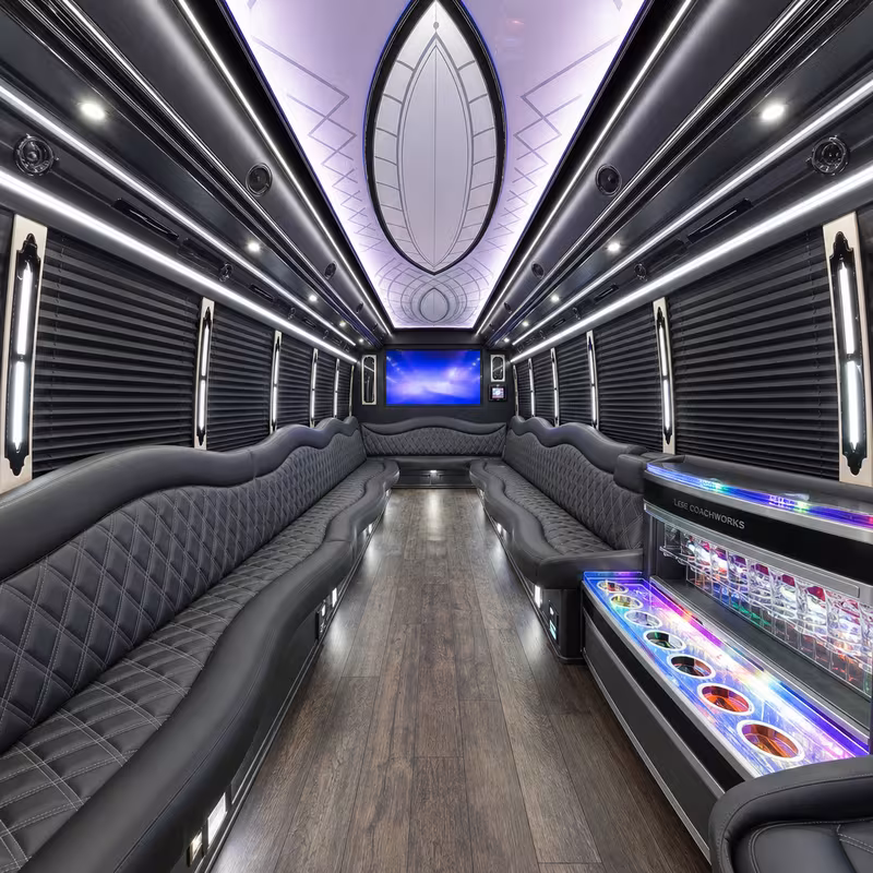 30 Passenger Party Bus Interior