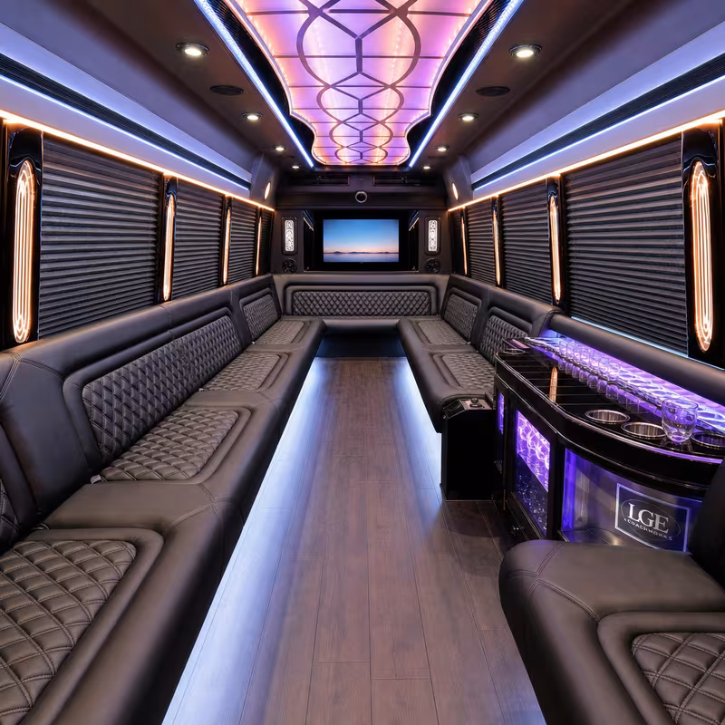 40 Passenger Party Bus Interior