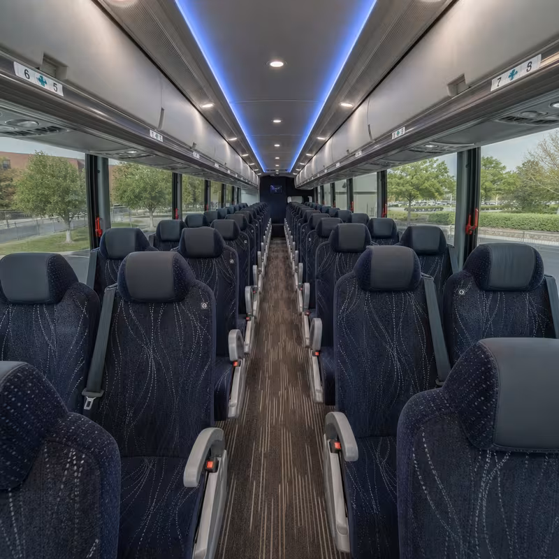 40-56 Passenger Charter Bus Interior