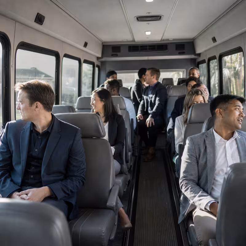 Black Mercedes Sprinter van staged for an Fort Wayne Corporate Transportation group