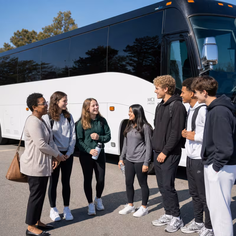 Passengers loading luggage while boarding an Fort Wayne group shuttle