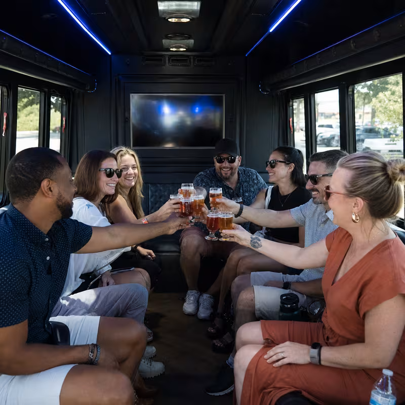 Black Mercedes Sprinter van staged for an Fort Wayne Winery & Brewery Tour Transportation group